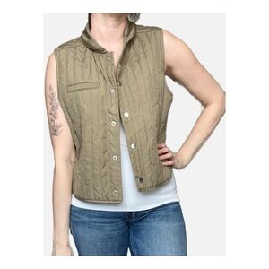 Ilse Jacobsen Quilted Sleeveless Vest Gorpcore Outdoor Tan Size 8